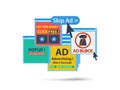 Adblock web popup banner concept. isolated vector Royalty Free Stock Photo