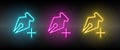 add, anchor, pen vector icon yellow, pink, blue neon set. Tools vector icon Royalty Free Stock Photo