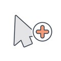 Add arrow cursor mouse pointer icon Royalty Free Stock Photo
