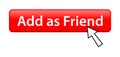 Add as friend button Royalty Free Stock Photo