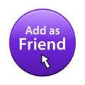 Add as friend button Royalty Free Stock Photo