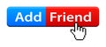 Add as friend button Royalty Free Stock Photo