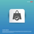 add Bag or purse icon - Blue Sticker button Royalty Free Stock Photo
