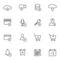 Add basic line icons set Royalty Free Stock Photo