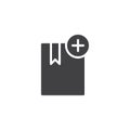Add bookmark book vector icon