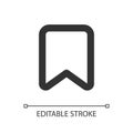 Add bookmark pixel perfect linear ui icon Royalty Free Stock Photo
