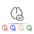 Add brain multi color style icon. Simple thin line, outline vector of web icons for ui and ux, website or mobile application