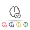 Add brain multi color style icon. Simple thin line, outline vector of web icons for ui and ux, website or mobile application Royalty Free Stock Photo