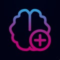 Add brain nolan icon. Simple thin line, outline vector of Mix icons for ui and ux, website or mobile application