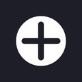 Add button dark mode glyph ui icon Royalty Free Stock Photo