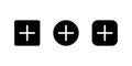 Add button icon set. Plus sign in square and circle symbol. Insert or create sign Royalty Free Stock Photo