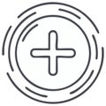 Add button line icon with a plus sign in a dynamic circle for user interface design Royalty Free Stock Photo