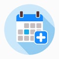 Add calendar icon vector, filled flat sign. Royalty Free Stock Photo