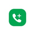 Add call, calling icon vector isolated on a square background Royalty Free Stock Photo