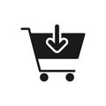 Add Cart glyph vector icon Royalty Free Stock Photo