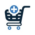 Add cart icon. Simple editable vector graphics Royalty Free Stock Photo