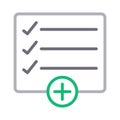 Add checklist thin color line vector icon Royalty Free Stock Photo