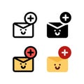 Add and compose write email character Icon, Logo, and illustration