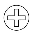 Add, create, health care, hospital, medical new, plus outline icon. Line vector design