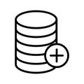 Add database thin line vector icon Royalty Free Stock Photo