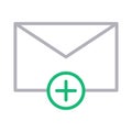 Add email thin color line vector icon Royalty Free Stock Photo