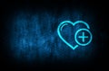 Add favorite heart icon abstract blue background illustration digital texture design concept