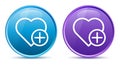 Add favorite heart icon sleek soft round button set illustration Royalty Free Stock Photo