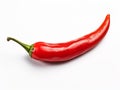 Fiery Flavor in a Single Shot: Red Chili Isolated on a White Background