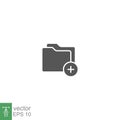 Add Files Vector glyph Icon, Add folder symbol Royalty Free Stock Photo