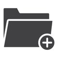 Add Folder glyph icon, web and mobile, add file Royalty Free Stock Photo