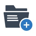 Add folder vector  glyph color icon Royalty Free Stock Photo