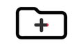 Add Folder Outline Icon Vector Illustration, vector design Generative AI Royalty Free Stock Photo