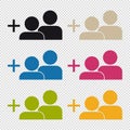 Add A Friend Icon - Colorful Vector Illustration - Isolated On Transparent Background