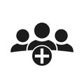 Add friend icon or hospital logo - vector