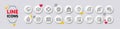 Add gift, Balloon dart and Photo camera line icons. For web app, printing. White buttons 3d icons. Vector