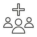 Add group icon. Team members symbol. Plus sign Vector feature. New user inclusion. Royalty Free Stock Photo