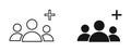 Add group vector icon. Plus person symbol