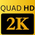 Quad HD 2K Golden and Black Original Logo Symbol