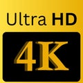 Ultra HD 4K Golden and Black Original Logo Symbol