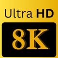 Ultra HD 8K Golden and Black Original Logo Symbol