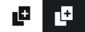 Add Icon linear graphics set vector in black Royalty Free Stock Photo