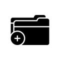 Black solid icon for Add, upload and file Royalty Free Stock Photo