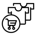 Add item cart icon, outline style Royalty Free Stock Photo