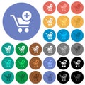 Add item to cart round flat multi colored icons Royalty Free Stock Photo