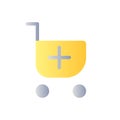 Add item to shopping cart flat gradient color ui icon Royalty Free Stock Photo