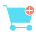 Add Items to Shopping Cart Pixel Perfect Vector Silhouette Icon 48x48. Simple Minimal Pictogram