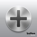 Add level volume button with brushed metal texture Royalty Free Stock Photo