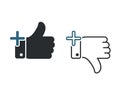 Add like dislike icon. Illustration vector Royalty Free Stock Photo