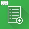 Add list document icon. Business concept document note pictogram