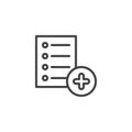 Add list document outline icon Royalty Free Stock Photo